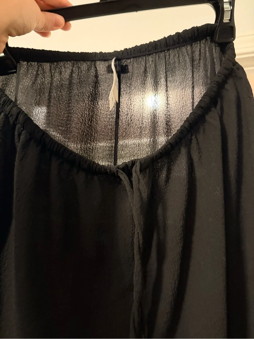 Hurley NWOT Women’s XL Black Wide Leg Sheer Cover Up Beach Pants with Slit